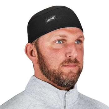Ergodyne 6630 Black High-Performance Terry Cloth Skull Cap Case Of 6