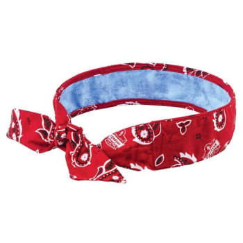 Ergodyne 6700ct Red Western Cooling Bandana Headband Pva Tie Case Of 6