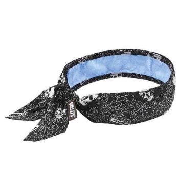 Ergodyne 6700ct Skulls Cooling Bandana Headband Pva Tie Case Of 6