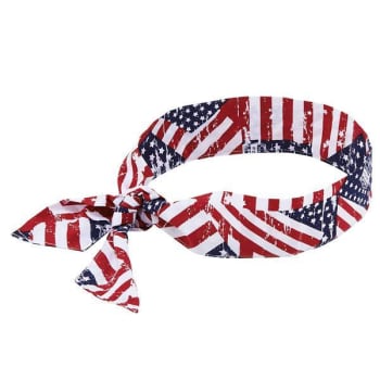 Ergodyne 6700 Stars And Stripes Cooling Bandana Headband Polymer Tie Case Of 24