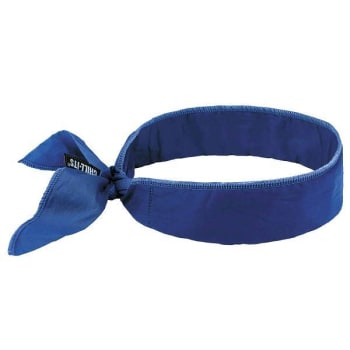Ergodyne 6702 Solid Blue Cooling Bandana Embedded Polymers Tie Top Case Of 12