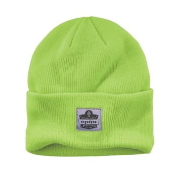 Ergodyne 6806 Lime Cuffed Rib Knit Winter Hat Case Of 6