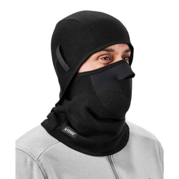 Ergodyne 6827 Black Balaclava Face Mask 2-Pc Fleece Neoprene Top Case Of 12