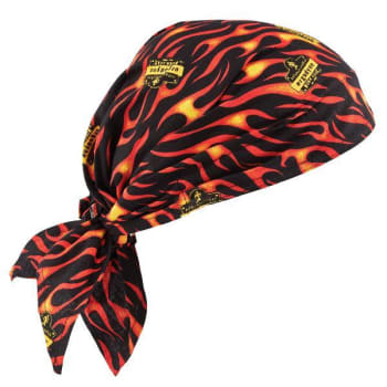 Ergodyne 6710ct Flames Cooling Bandana Triangle Hat Pva Tie Case Of 6