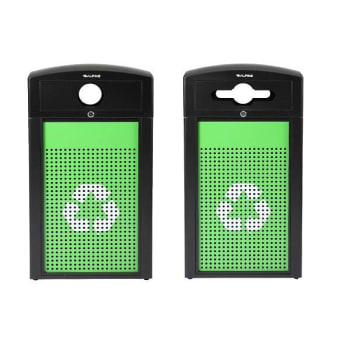 Image for Alpine Industries 80 Gal Steel All-Weather Commercial Outdoor Dual Recycle Bin from HD Supply
