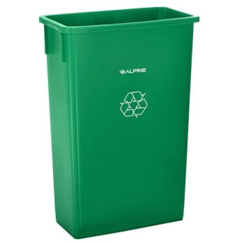 Image for Alpine Industries Plastic Indoor Recycle/Trash Receptacle W/Lid/Dolly 23gal Grn from HD Supply