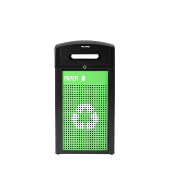 Alpine Industries 40 Gal Steel Grn Commercial Outdoor Recycle/Trash Receptacle