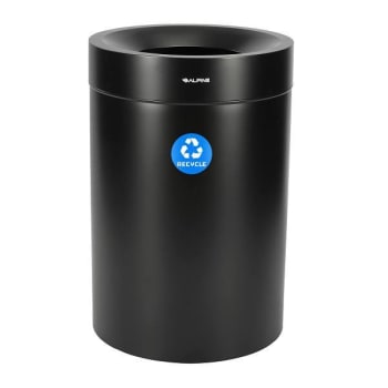Alpine Industries 50 Gallon Stainless Steel Recycling Can Receptacle In Black