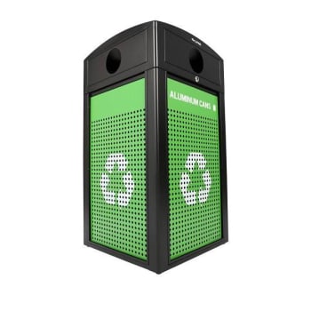 Image for Alpine Industries 40 Gal Steel Green Outdoor Recycle/Trash Receptacle-Lid from HD Supply