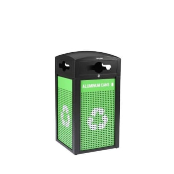 Image for Alpine Industries 80 Gal Outdoor Galvanized Steel Can/Recycle Bin Combo Station from HD Supply