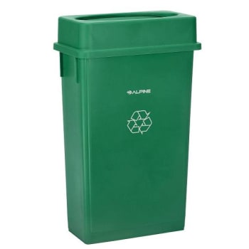 Image for Alpine Industries 23 Gallon Slim Trash Can Receptacle With Swing Lid Green from HD Supply