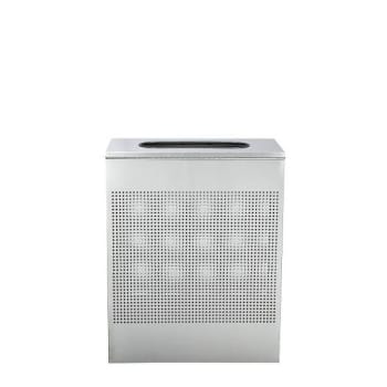 Alpine Industries 23 Gallon Ss Square Perforated Decorative Waste Trash Can