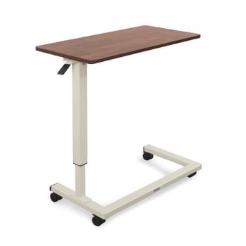 Medacure® Overbed Table U Base Adjustable Height Range 28"-45" Capacity Cherry