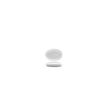 Foh Room 360 5.5 Oval Tides Plate, White, Case Of 12