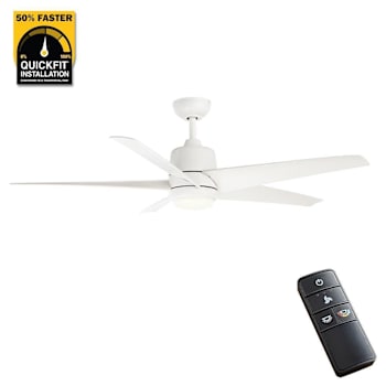Seasons® Vega 54" LED Ceiling Fan With Remote, Indoor/Outdoor, Matte White