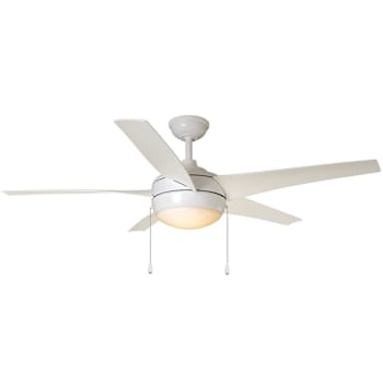 Seasons Bryza 52" Matte White Indoor/Outdoor Ceiling Fan With Light And Matte White (5-Blade)
