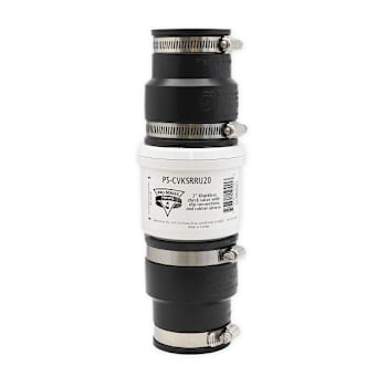 Image for PRO Series Pumps 2.0" Quiet PVC Check Valve Rubber Unions Steel Hose Clamps from HD Supply