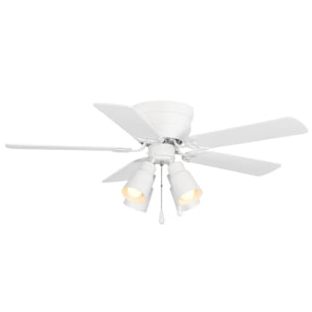 Seasons Cabrillo 42" Matte White Indoor Ceiling Fan With Light And Reversible Natural Washed Oak/Matte White Blades (5-Blade)