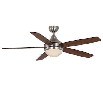Seasons Kuna 52" Brushed Nickel Remote Controlled Indoor Ceiling Fan With Light And Reversible Gray Wash Oak / Walnut (5-Blade)