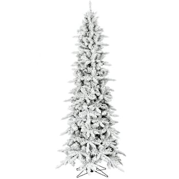 Fraser Hill Farm 7.5' Slim Mountain Pine Flocked Christmas Tree