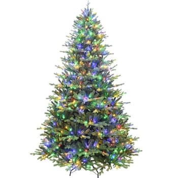 Fraser Hill Farm 9' Oregon Pine Christmas Tree With Color Changing LED Lights
