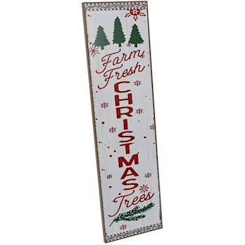 Fraser Hill Farm 45" Farm Fresh Christmas Trees Porch Leaner Sign With LED Light