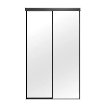 Image for Renin 220 Series Mirror Bypass Door, Framed, Black, 60" X 80" from HD Supply