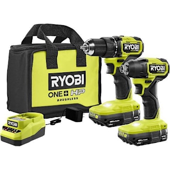 Image for Ryobi One+ HP 18v Brushless Cordless COMPACT 1/2" Drill And Impact Driver Kit from HD Supply