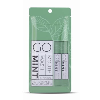 Go Mouthwash Smooth Mint Flavor 5-Pack Travel Size Packets - Case Of 12