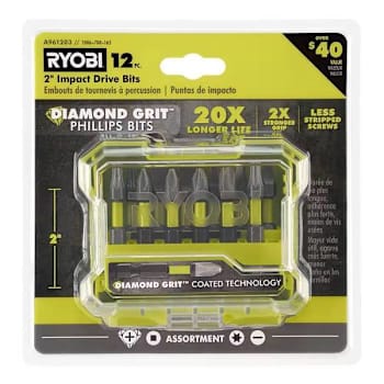 Image for Ryobi 2" Diamond Grit Impact Drive Bits, 12 Piece from HD Supply