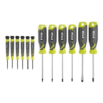 Image for Ryobi Screwdriver Set With Cushion Grip Handles, 12 Piece from HD Supply