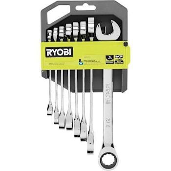 Image for Ryobi Metric Ratcheting Combination Wrench Set, 8 Piece from HD Supply