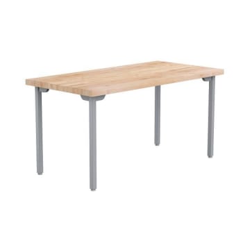 National Public Seating Hd Fixed Height Designer Table With Butcherblock, 30x72