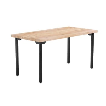 National Public Seating Fixed Height Designer Table With Butcherblock, 30x72