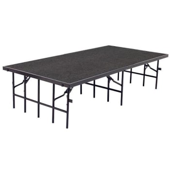 National Public Seating 4' X 8' Stage, 24" Height, Grey Carpet