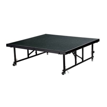 National Public Seating 48" Transfix Stage Platform, 16" - 24" High Black Carpet