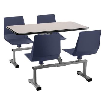 National Public Seating Grey Nebula Cluster Swivel Booth, Navy Seat