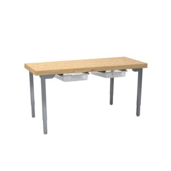 Image for National Public Seating Adjust Utility Table With Butcherblock 30x60, 2 Tote from HD Supply