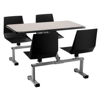 National Public Seating Grey Nebula Cluster Swivel Booth, Black Seat