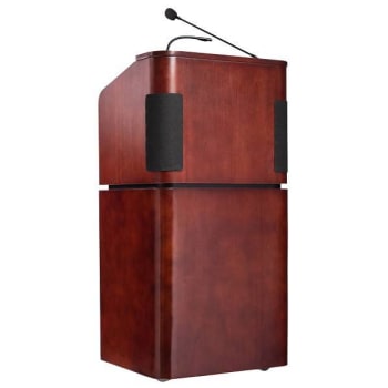 National Public Seating Oklahoma Sound® Sound Lectern Combo, Mahogany