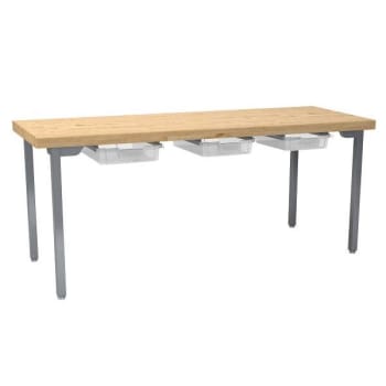 Image for National Public Seating Hd Fixed Designer Table With Butcherblock, 3 Tote, 30x72 from HD Supply