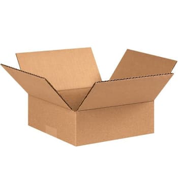 Box Partners Flat Corrugated Boxes 8"X8"X3" Kraft Package Of 25