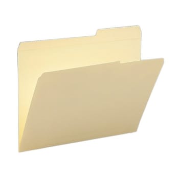 SMEAD® Manila 2/5 Cut Reinforced Tab Guide-Height File Folder, Package Of 100