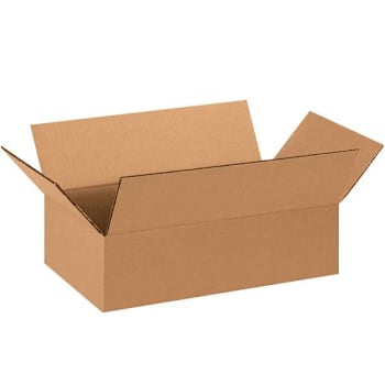 Box Partners Flat Corrugated Boxes 14"X8"X4" Kraft Package Of 25