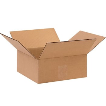 Box Partners Flat Corrugated Boxes 10"X10"X4" Kraft Package Of 25