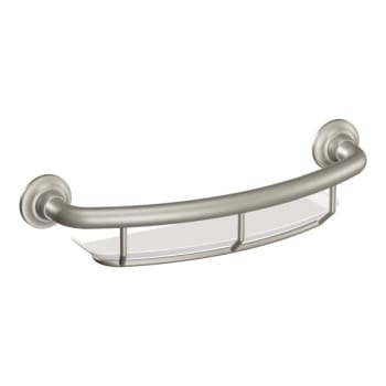 Image for Moen Grab Bar Brushed Nickel 16" Grab Bar With Shelf from HD Supply