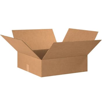 Box Partners Flat Corrugated Boxes 20"X20"X6" Kraft Package Of 15