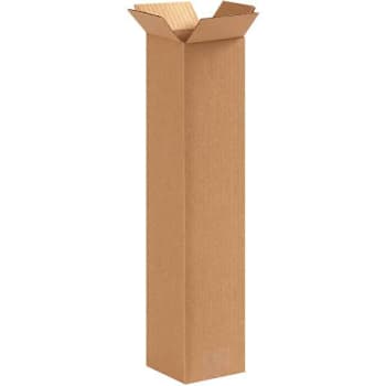 Box Partners Tall Corrugated Boxes 4"X4"X18" Kraft Package Of 25