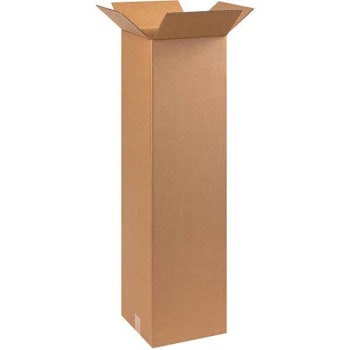 Box Partners Tall Corrugated Boxes 10"X10"X38" Kraft Package Of 25