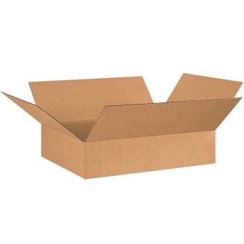Box Partners Flat Corrugated Boxes 26"X20"X6" Kraft Package Of 20